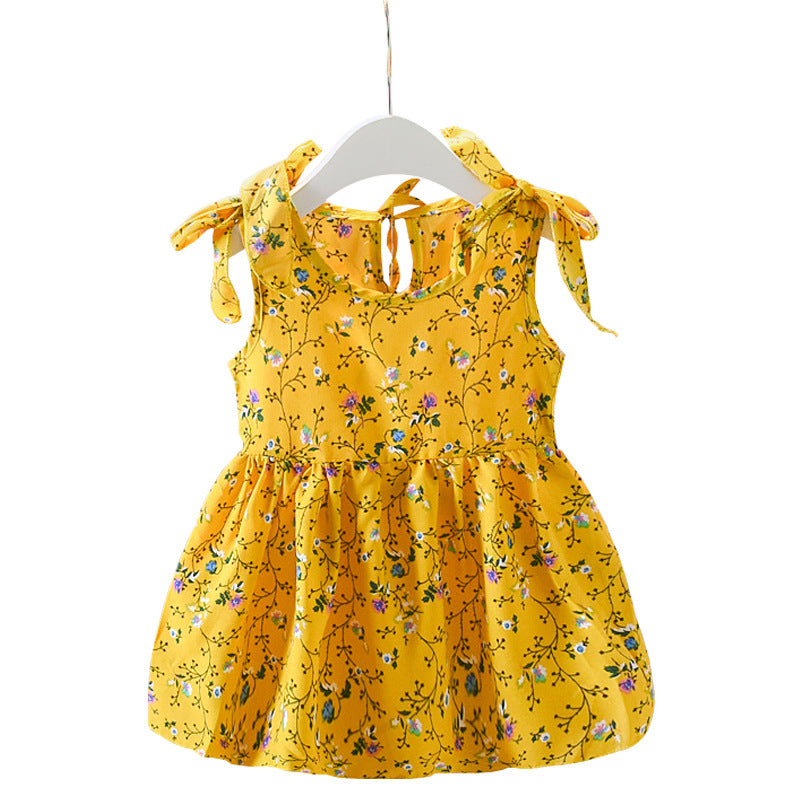Summer New Girls' Dresses Baby Sleeveless Floral Skirts Children's Skirts