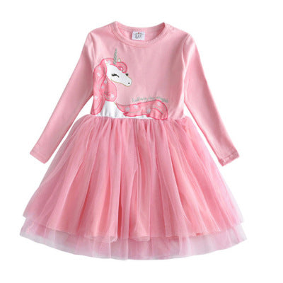 Baby Girl Long Sleeve Clothes Kids Party Dresses For Girls