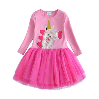 Baby Girl Long Sleeve Clothes Kids Party Dresses For Girls