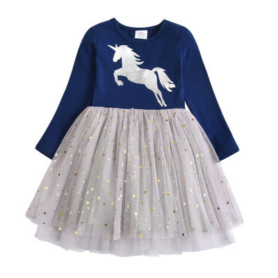 Baby Girl Long Sleeve Clothes Kids Party Dresses For Girls